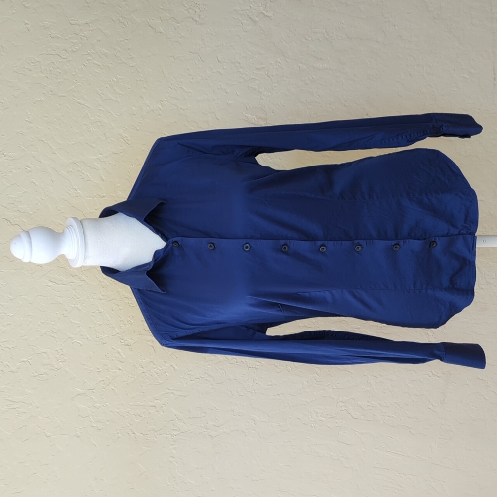 Tailor Store Custom Made Royal Blue Long Sleeve Button Down Shirt Size Small
